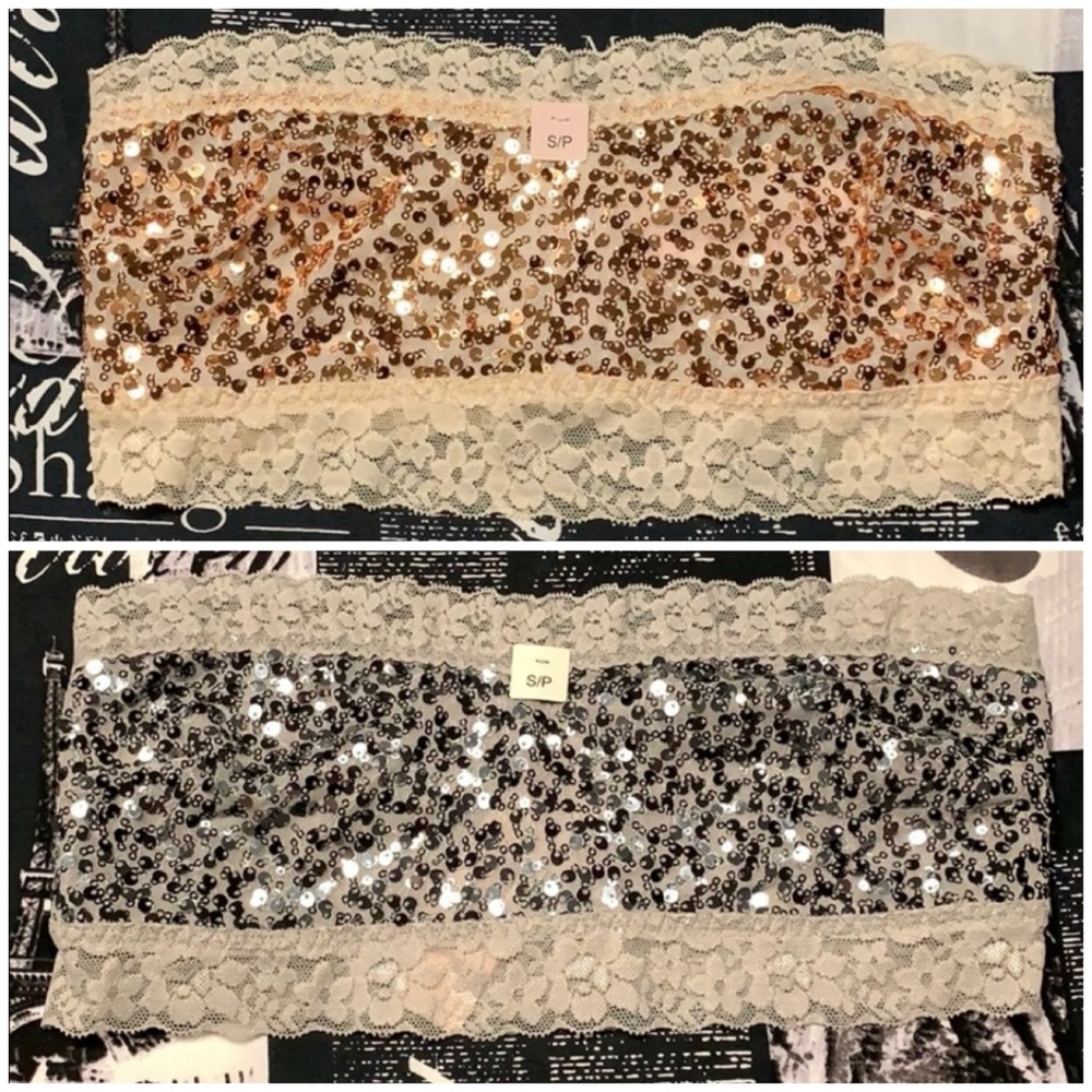 Lot of 2 LaSenza size S sequin bandeaus BNWT